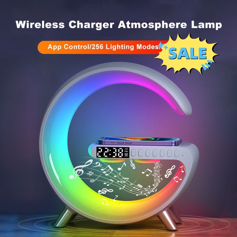 4 in 1 Atomsphere New Intelligent LED Wireless I Phone Charger Music Night Lamp