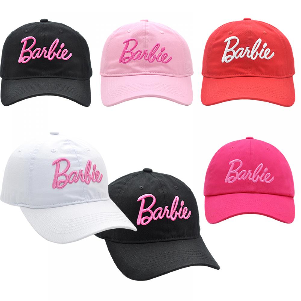 Barbie Multi Color Letter Embroidered Adjustable Baseball Caps and Soft Warm Winter Beanie Hats for Cold Seasons