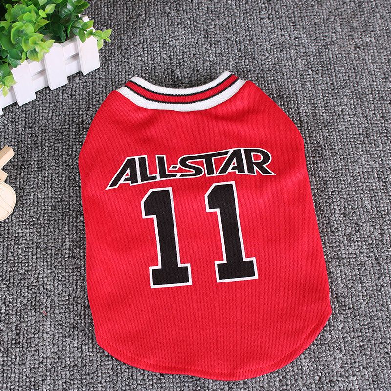 Basketball Allstar Number Eleven Dog Cat Pet Jersey Shirt Clothing Basketball Fan Vest for Animals