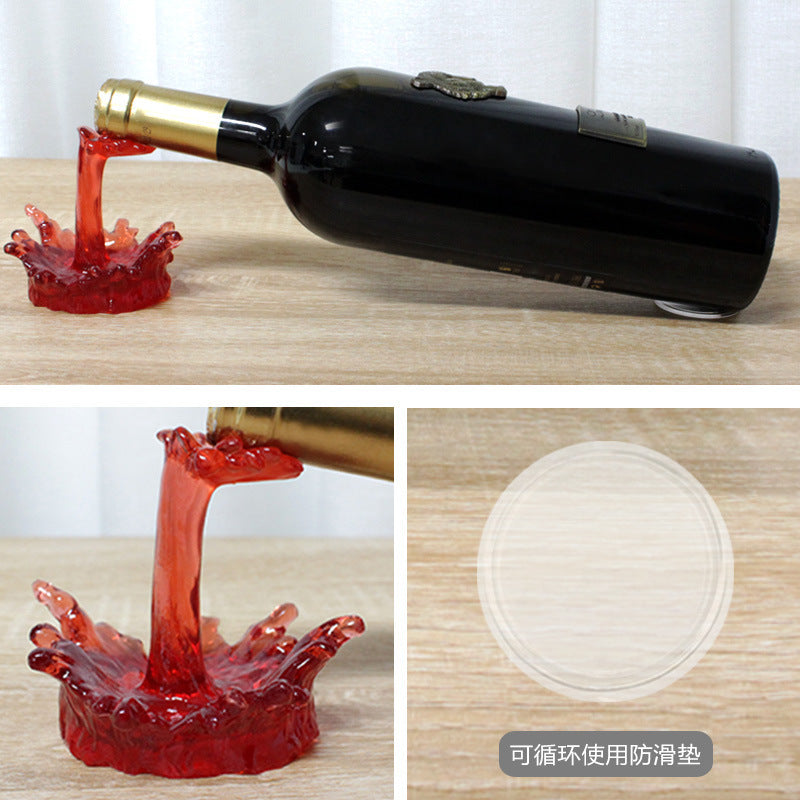 Grape Resin Unique Wine Splatter Shape Design Rack Bottle Liquor Holder Oblique Decoration for Table and Home Decor