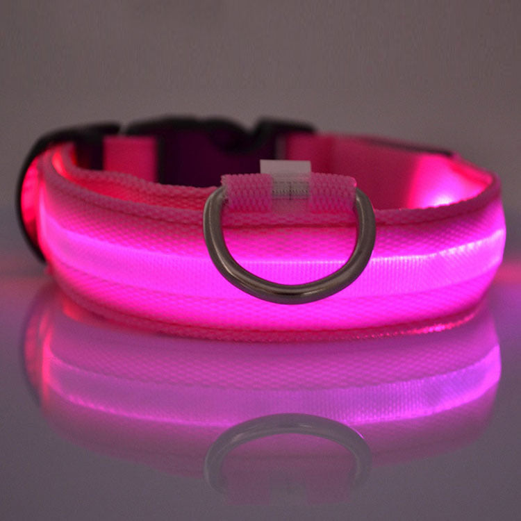 Safety LED Colorful Waterproof Anti Pull Pet Dog Cat Collar Leash for Night Walks