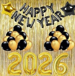 2026 Happy New Years Eve Party Supplies Photo Drop Decorations Kit 50 Pieces