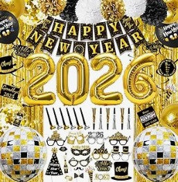 2026 Happy New Years Eve Party Supplies Photo Drop Decorations Kit 50 Pieces