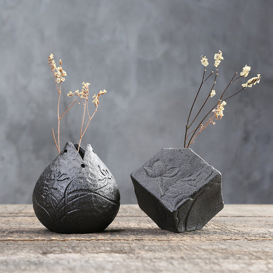 Zen Flower Arrangement Stoneware Vases and Pots for Home Decor