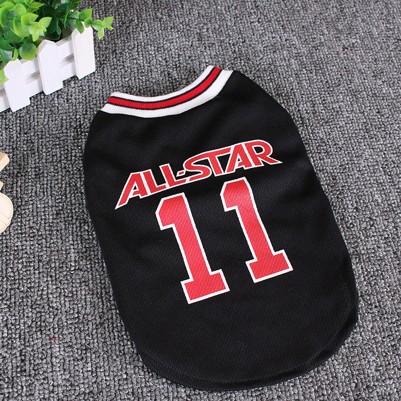 Basketball Allstar Number Eleven Dog Cat Pet Jersey Shirt Clothing Basketball Fan Vest for Animals