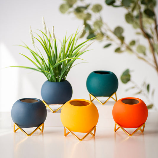 Creative Colorful Ceramic Vase with Stand