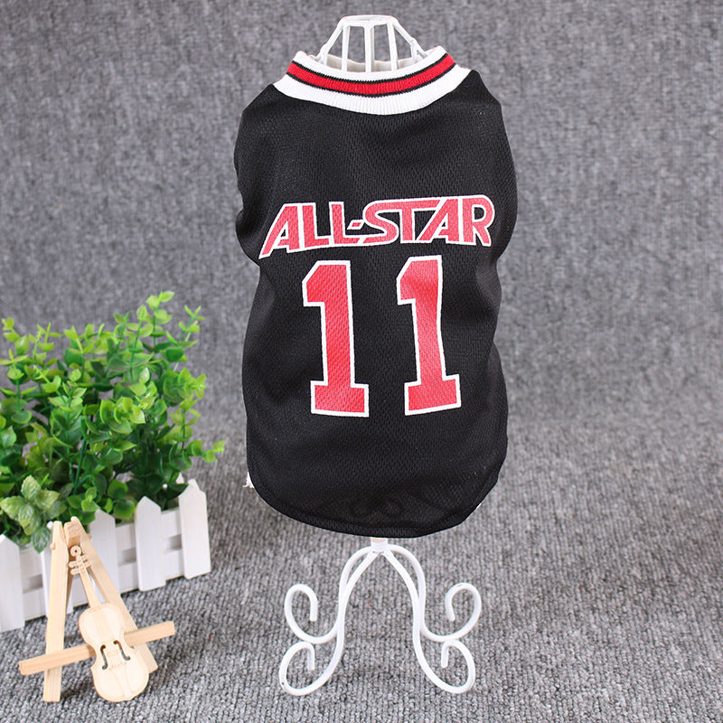 Basketball Allstar Number Eleven Dog Cat Pet Jersey Shirt Clothing Basketball Fan Vest for Animals