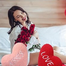 3 Pcs Valentine's Day Pillows 11.8'' Decorative Heart Love Hugs Kisses Shaped Embroidered Pillows for Sofa Red White Pink Throw Pillows Cute Love Cushion