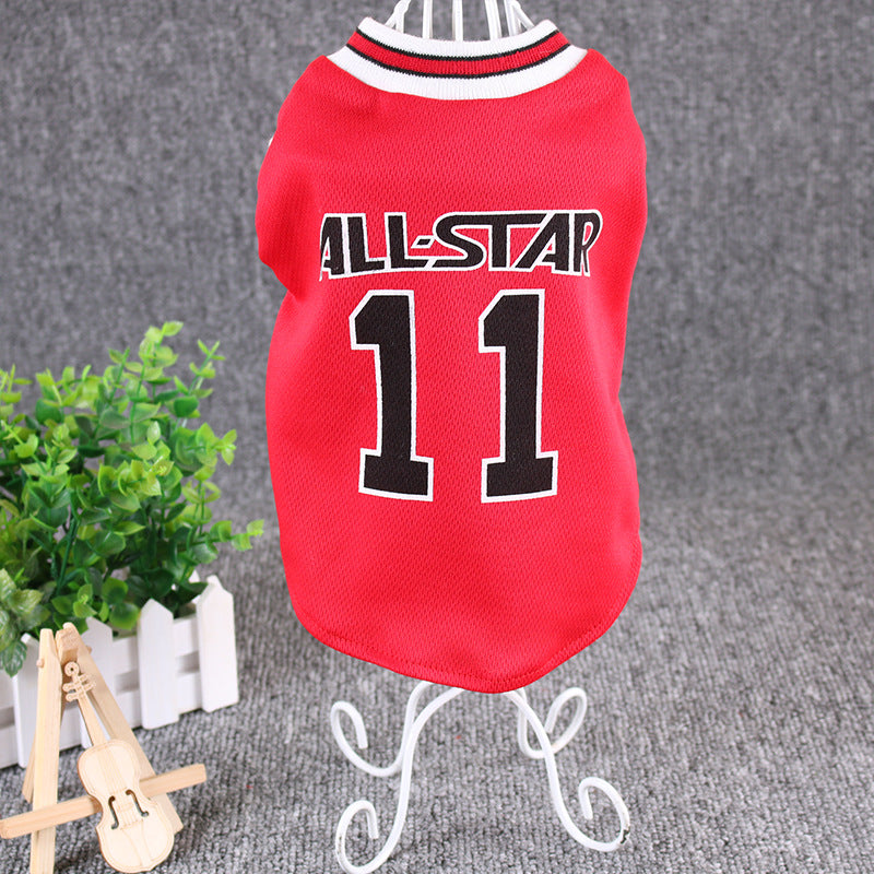 Basketball Allstar Number Eleven Dog Cat Pet Jersey Shirt Clothing Basketball Fan Vest for Animals