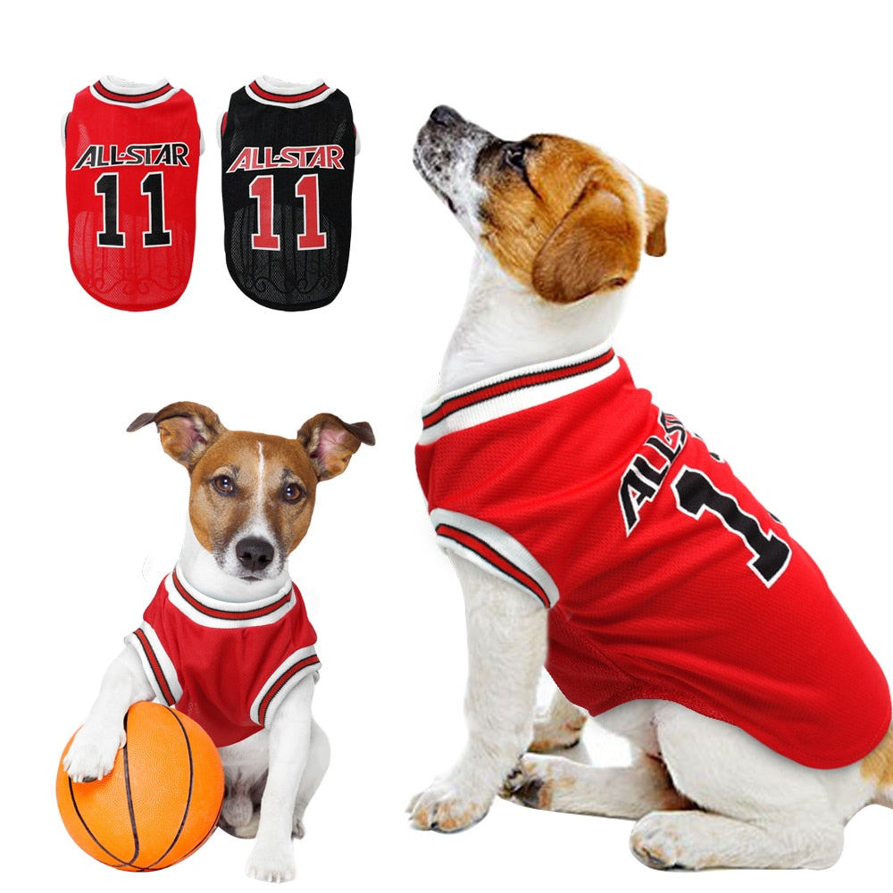 Basketball Allstar Number Eleven Dog Cat Pet Jersey Shirt Clothing Basketball Fan Vest for Animals