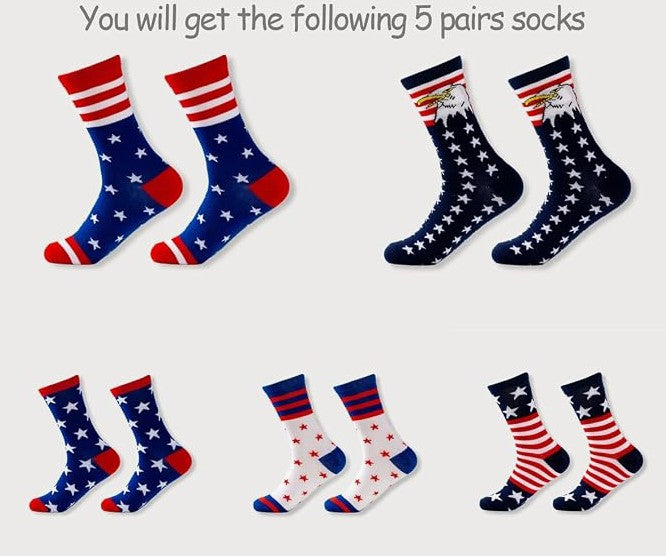 4th of July Magnetic Holding Hands Socks, Funny American Flag Socks for Men Women, USA Sock for Adults Independence Day