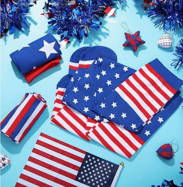 4th of July Magnetic Holding Hands Socks, Funny American Flag Socks for Men Women, USA Sock for Adults Independence Day