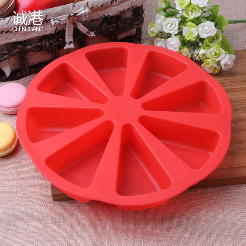 Heat Resistant Silicone Cake Mold with Eight Compartments for Baking Cookware