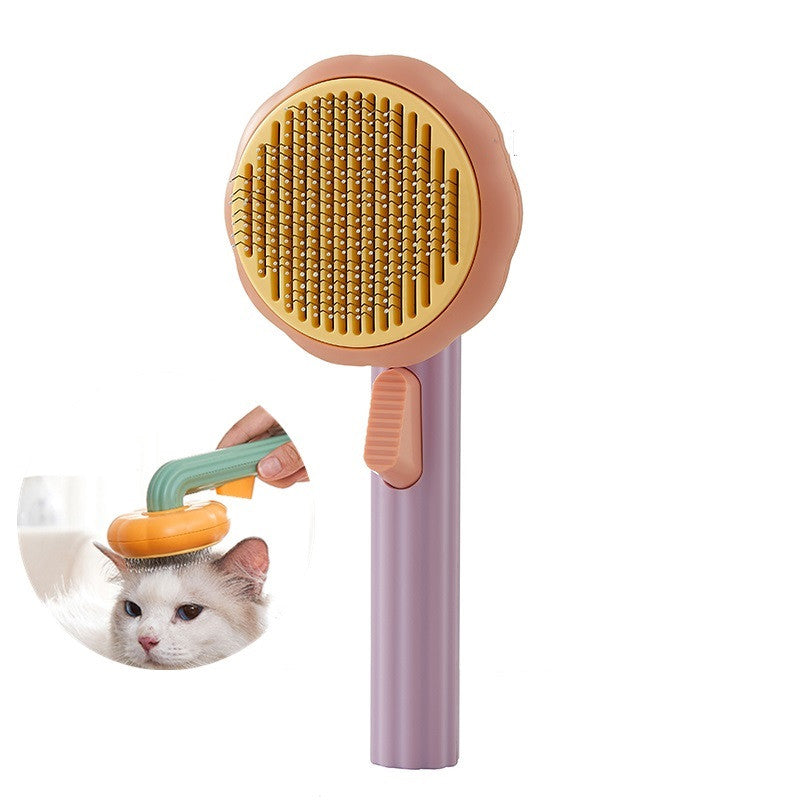 Pet Handheld Care Brush Self-cleaning Comb For Hair Removal for Cats and Dogs