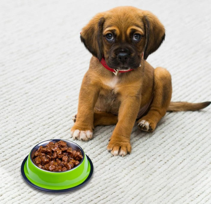 8 Pcs Stainless Steel Dog Bowl 7 oz Stackable Pet Food Water Bowl with Rubber Base Non-Slip Pet Dishes Metal Dog Bowls