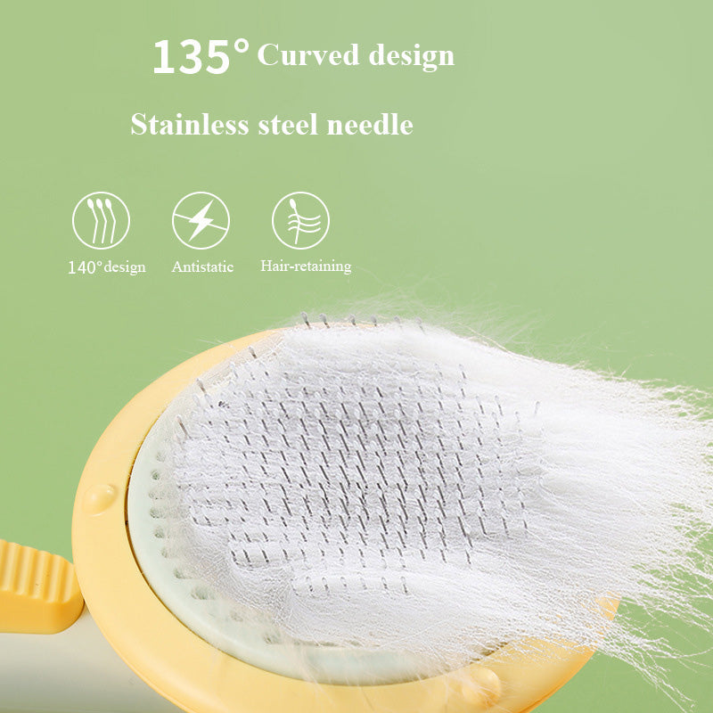 Pet Handheld Care Brush Self-cleaning Comb For Hair Removal for Cats and Dogs