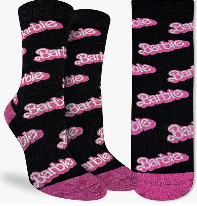 Womens Girls Classic Spandex Cotten Blend Moisture Wicking Fabric High-Quality Barbie Pink Logo Socks