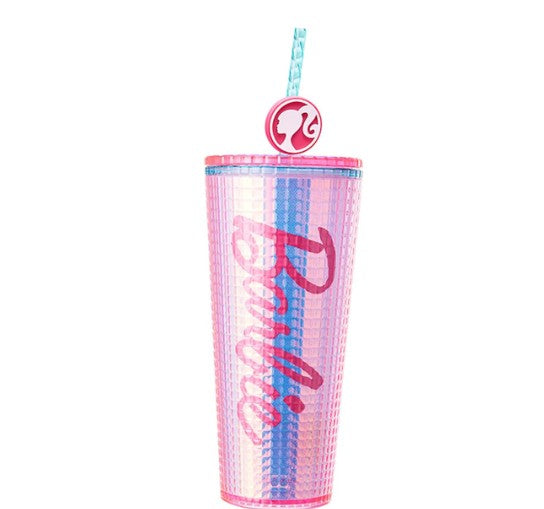 Barbie 24 OZ Tumbler Stainless Steel Vacuum Insulated Water Drinking Bottles with Lid and Straws