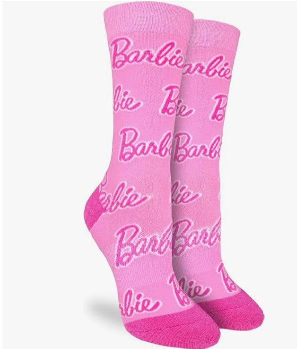 Womens Girls Classic Spandex Cotten Blend Moisture Wicking Fabric High-Quality Barbie Pink Logo Socks