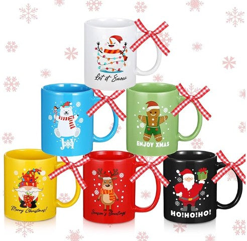 Christmas Cups Elf Santa Shoe Snowman GRINCH Resting Grinch Face Heat Reactive Color Changing Tea Coffee Mug Cup 12-20 Oz.