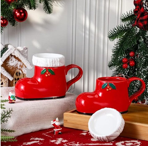 Christmas Cups Elf Santa Shoe Snowman GRINCH Resting Grinch Face Heat Reactive Color Changing Tea Coffee Mug Cup 12-20 Oz.