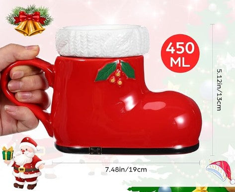 Christmas Cups Elf Santa Shoe Snowman GRINCH Resting Grinch Face Heat Reactive Color Changing Tea Coffee Mug Cup 12-20 Oz.