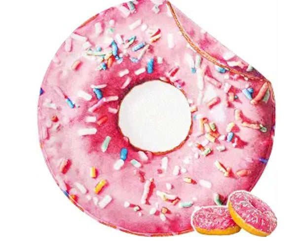 Fun Realistic Round Flannel Fleece Linen Food Pizza Waffle Donut Cookie Egg Chocolate Egg Concha Novelty Throw Bedding Couch Sofa Bed Spread Winter Blankets
