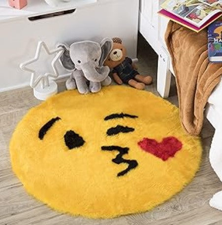 Emoji Rug Soft Carpet and Cute Emoji Mat Classic Face for Any Room Dorm Bedroom Bathroom Kids Room