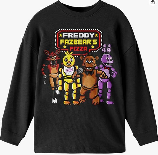 Five Night at Freddy's Breaking Walls Boys and Girls Black T-shirt