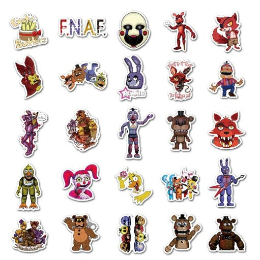 Five Nights at Freddy's Movie Characters Vinyl Stickers 50 Pack
