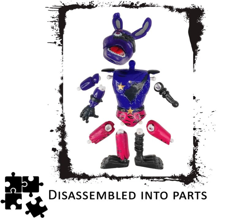 8 - 18 Piece Inspired by Game Five Night Toys Ultimate Custom Night FNAF Action Figures Sets Withered Bonnie, Orville, Mangle, Gator, Happy Frog, Roxanne Wolf, Chica, and Music Man Freddy All the Characters Toys