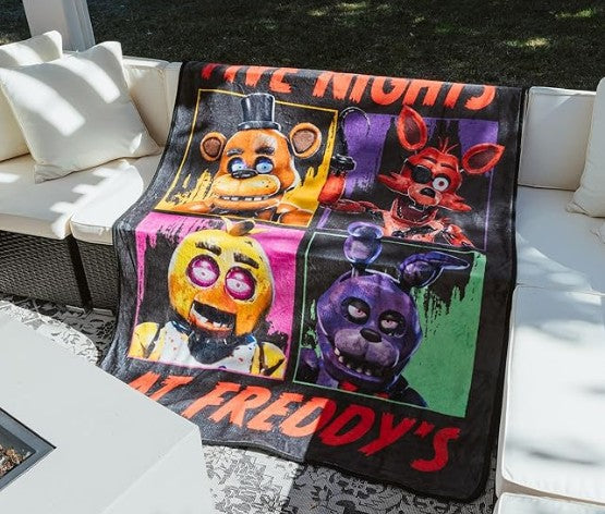 Five Nights at Freddy Fnaf Movie Soft Warm Fleece Flannel Linen Throw Couch Chair Bed Spread Blanket