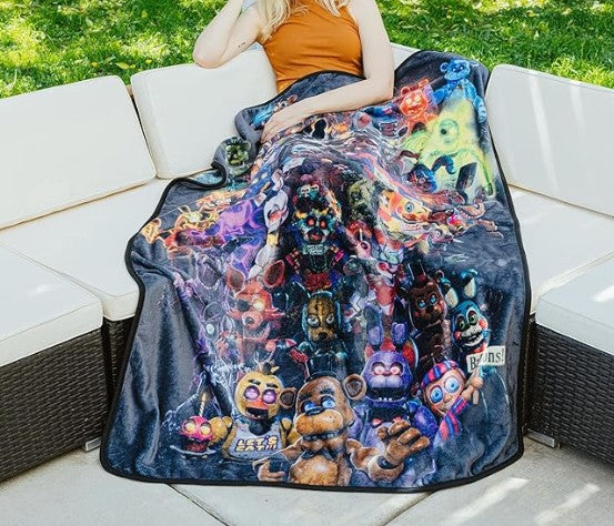 Five Nights at Freddy Fnaf Movie Soft Warm Fleece Flannel Linen Throw Couch Chair Bed Spread Blanket