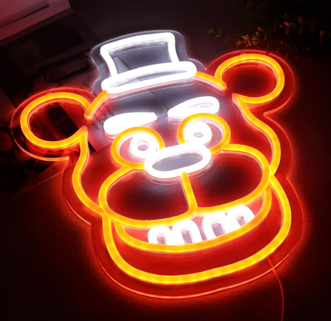 Five Nights at Freddy FNAF Foxy Freddy Chica Bunny LED Neon Signs for Wall Bedroom Decor