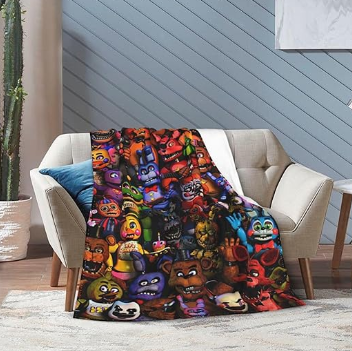 Five Nights at Freddy Fnaf Movie Soft Warm Fleece Flannel Linen Throw Couch Chair Bed Spread Blanket