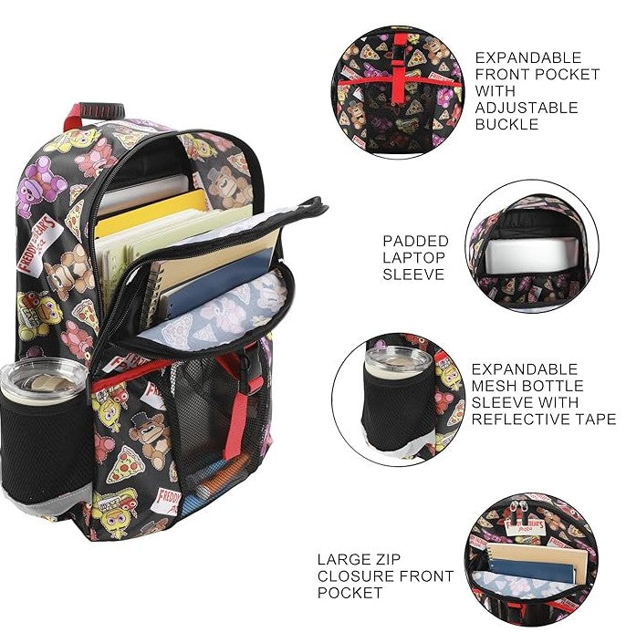 Five Nights at Freddy FNAF Travel Daypack Sports Laptop Bag Backpack for Men and Women