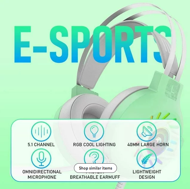 Gaming Work Music Headset with Noise Cancelling Mic for PC Mac Nintendo PS4 Xbox