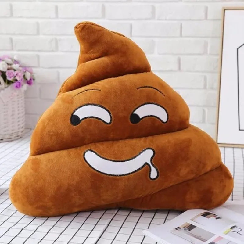 Funny Angry Pink Purple Rainbow Color Poop Emoticon Designed Plush Stuffed Novelty Pillows