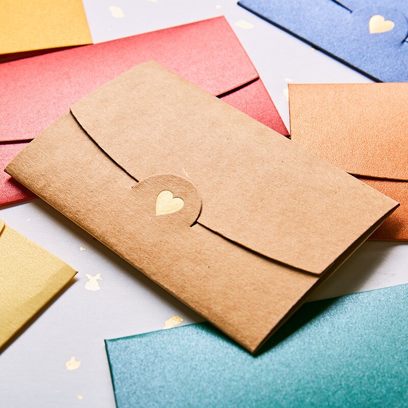 Craft Paper Envelopes for Love Letter Valentine Style Adorned with Min ...