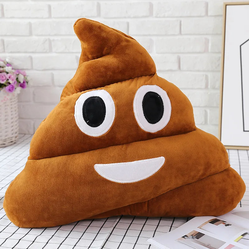 Funny Angry Pink Purple Rainbow Color Poop Emoticon Designed Plush Stuffed Novelty Pillows