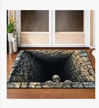 Unique Fun Halloween Holiday Gaming Design Floor Mat Carpet Bedroom Bathroom Home Decor Nonslip Absorbent Neon Indoor Outdoor Front Door Round Rugs