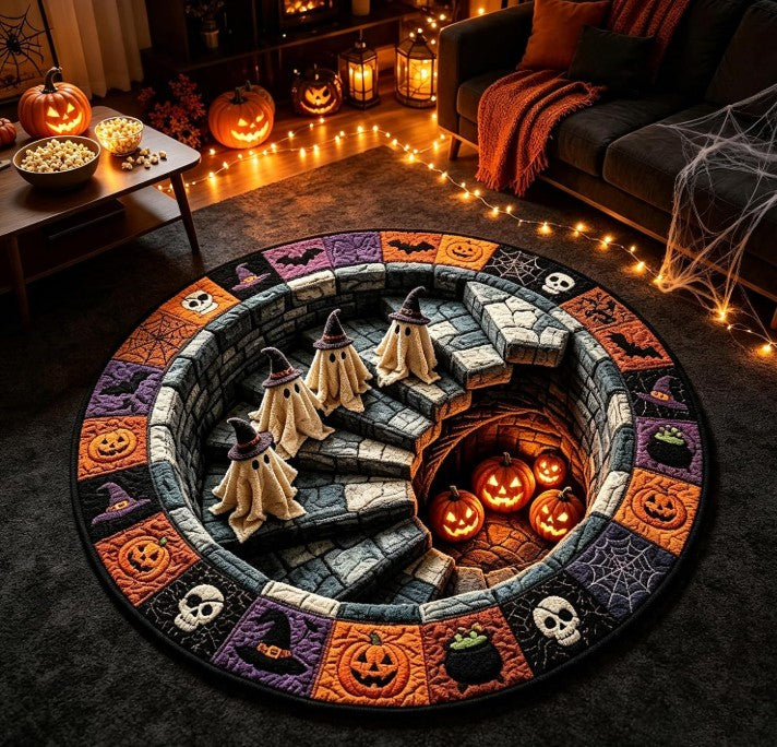 Unique Fun Halloween Holiday Gaming Design Floor Mat Carpet Bedroom Bathroom Home Decor Nonslip Absorbent Neon Indoor Outdoor Front Door Round Rugs