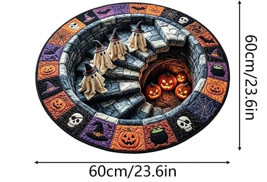 Unique Fun Halloween Holiday Gaming Design Floor Mat Carpet Bedroom Bathroom Home Decor Nonslip Absorbent Neon Indoor Outdoor Front Door Round Rugs