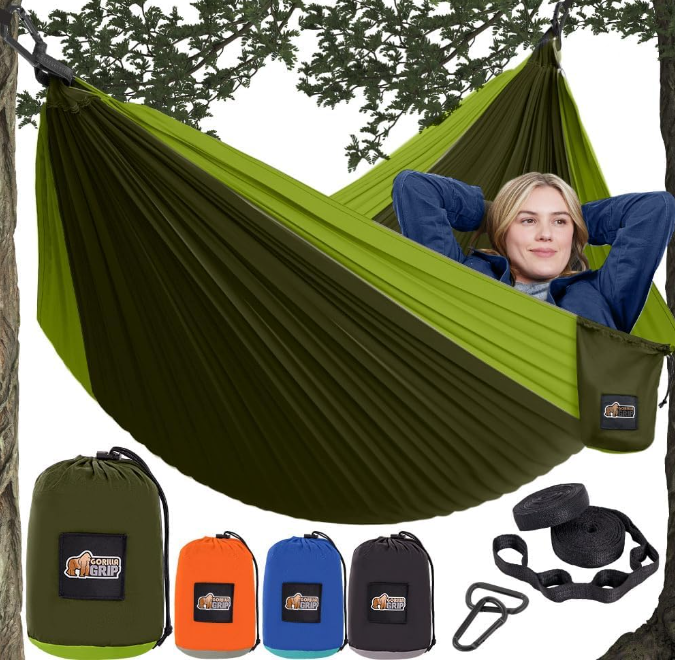 Durable Portable Travel Camping Outdoor Indoor Hammock Swing Bed Holds 400lbs with Heavy Duty Tree Straps