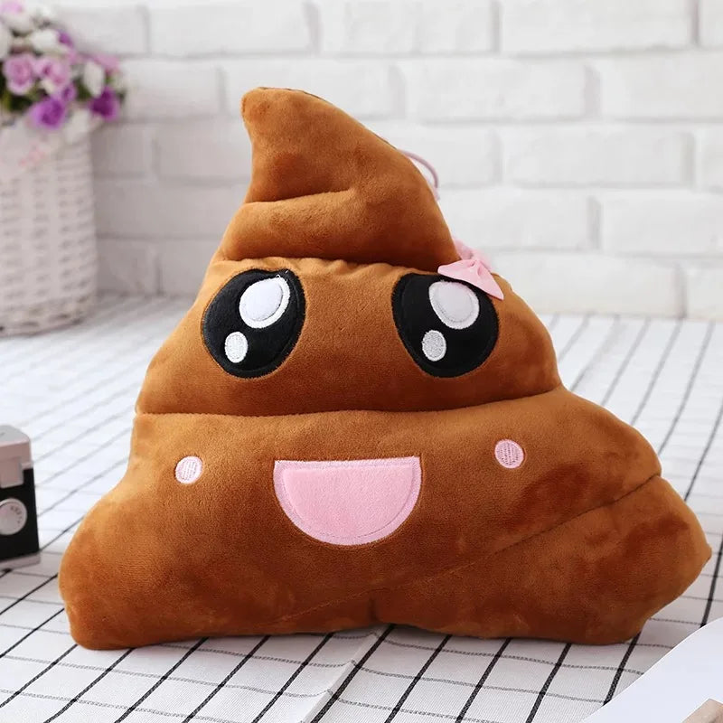 Funny Angry Pink Purple Rainbow Color Poop Emoticon Designed Plush Stuffed Novelty Pillows