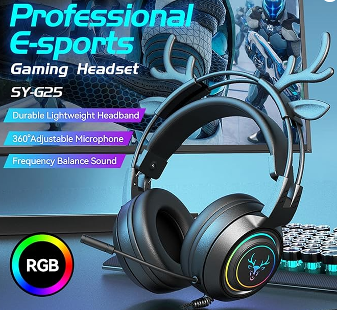 Gaming Work Music Headset with Noise Cancelling Mic for PC Mac Nintendo PS4 Xbox