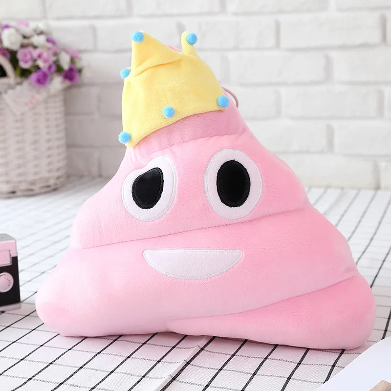 Funny Angry Pink Purple Rainbow Color Poop Emoticon Designed Plush Stuffed Novelty Pillows