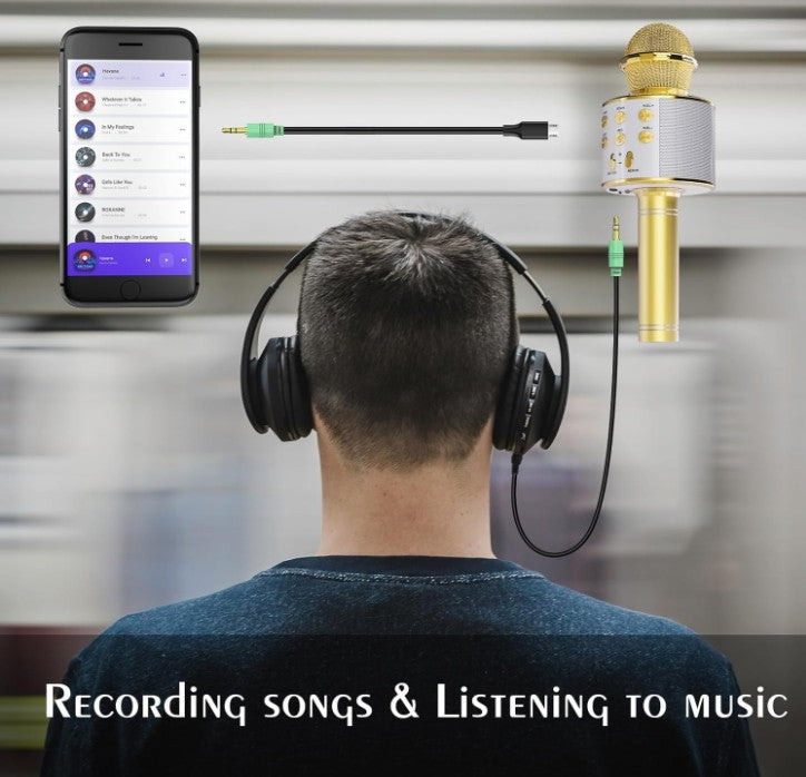 Wireless Bluetooth Karaoke Microphone 2 Pack, 4-in-1 Handheld Mic Speaker for Singing, Karaoke Machine for Phone Android PC, Great Birthday Gifts for Girls Kids Adults for Party,