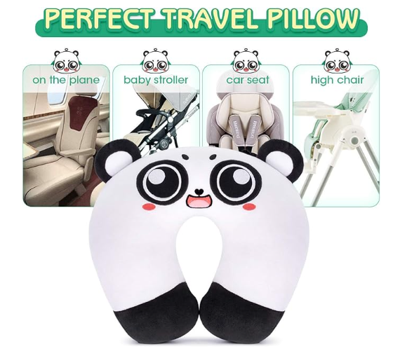 Animal Design Soft Neck Head Chin Travel Pillow for Kids and Toddlers