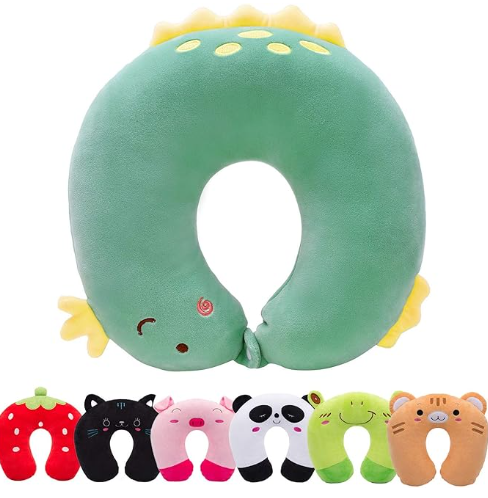 Animal Design Soft Neck Head Chin Travel Pillow for Kids and Toddlers